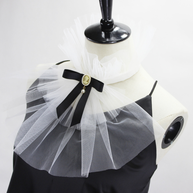 „Amazon AliExpress“ sprogimų našumo nuotraukų kaklo dekoracija retro teismo apykaklės tinklelio netikra apykaklė