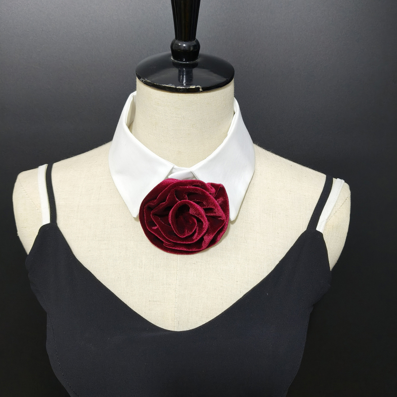 Διασυνοριακό Amazon Aliexpress Preppy Style Exquisite Velvet Flower Small Fake Collar με μυτερό κολάρο