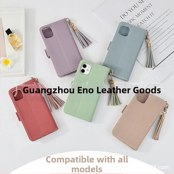 Japonské Letian populárne puzdro na mobilný telefón s prešívaním a bočnou prackou pre iPhone12, ručne vyrobené kožené puzdro na mobilný telefón s strapcom