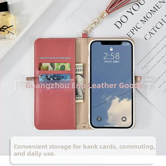 Japonské Letian populárne puzdro na mobilný telefón s prešívaním a bočnou prackou pre iPhone12, ručne vyrobené kožené puzdro na mobilný telefón s strapcom