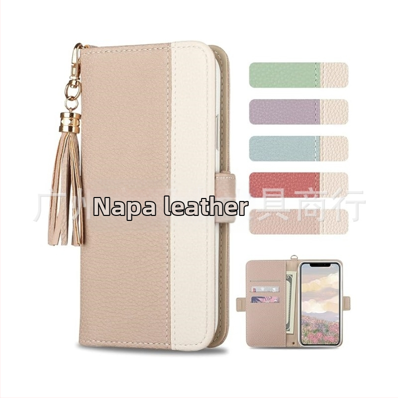 Japoniškas „Letian“ populiarus „iPhone 12“ odinis dėklas su šonine sagtimi ir rankų darbo odinis mobiliojo telefono dėklas su kutais.