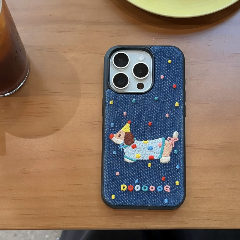 Carcasă de telefon cu desene animate, cu puncte Wachshund, potrivită pentru iPhone 15Promax, Apple 16Pro, cu design de protecție