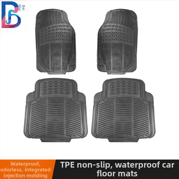 Pārrobežu automašīnas grīdas paklājiņš, ūdensizturīgs, neslīdošs, sabiezināts PVC automašīnas grīdas paklājiņš, 4 daļu komplekts, četriem gadalaikiem, universāls automašīnas TPE grīdas paklājiņš