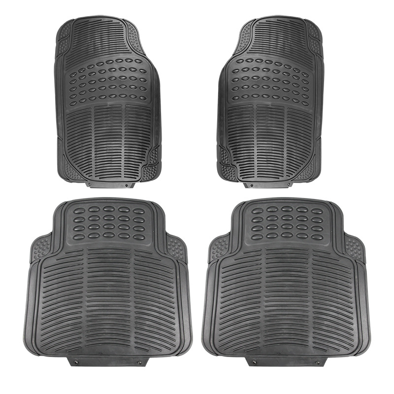 Pārrobežu automašīnas grīdas paklājiņš, ūdensizturīgs, neslīdošs, sabiezināts PVC automašīnas grīdas paklājiņš, 4 daļu komplekts, četriem gadalaikiem, universāls automašīnas TPE grīdas paklājiņš