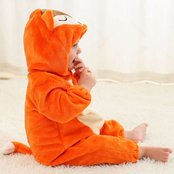 Παιδικά ρούχα αναρρίχησης από φανέλα, ολόσωμη φόρμα σε σχήμα ζώου, ρούχα αναρρίχησης από αλεπού, διασυνοριακά ρούχα αναρρίχησης από φανέλα υψηλής ποιότητας