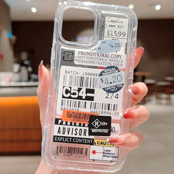 Läbipaistev vöötkoodiga telefoniümbris 14/13 iPhone 12pro/15promax kukkumiskindlale ümbrisele, 11/xs