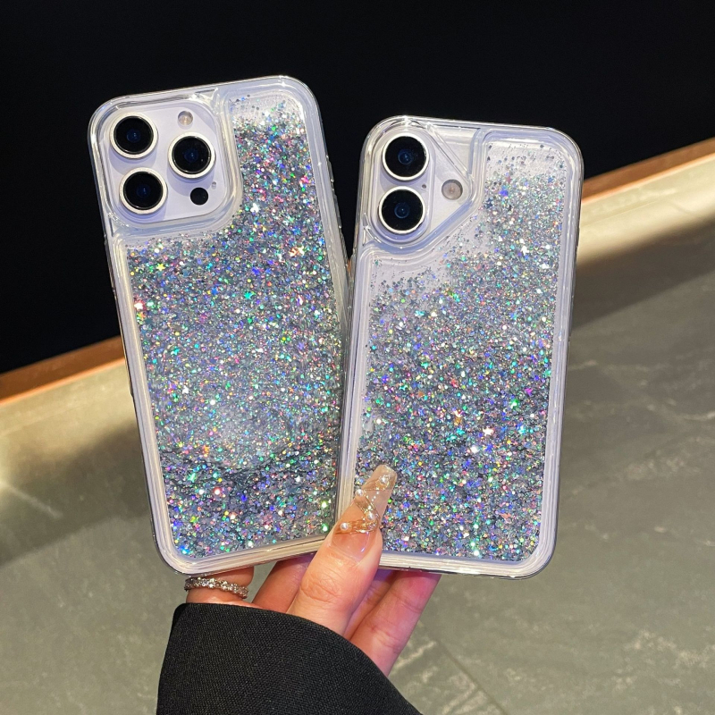Carcasă de telefon mobil casual alb-argintiu cu design înstelat pentru iPhone 16/15Promax, potrivită pentru Apple 12/14/13Pro