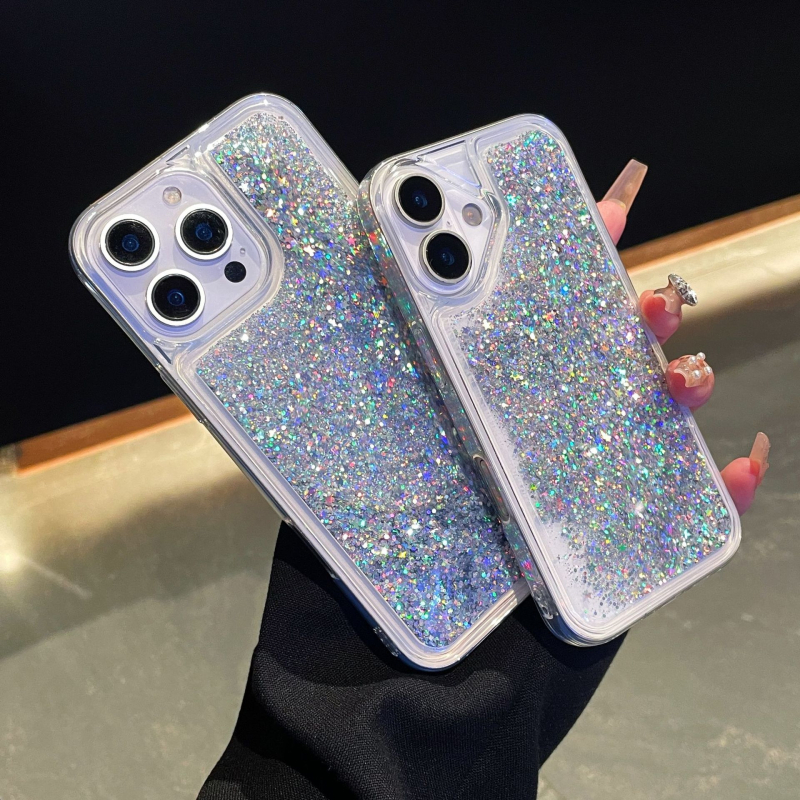 Alkalmi fehér kagylós csillagos ezüst iPhone 16/15Promax mobiltelefon tok, 14/13Pro Apple 12 készülékhez