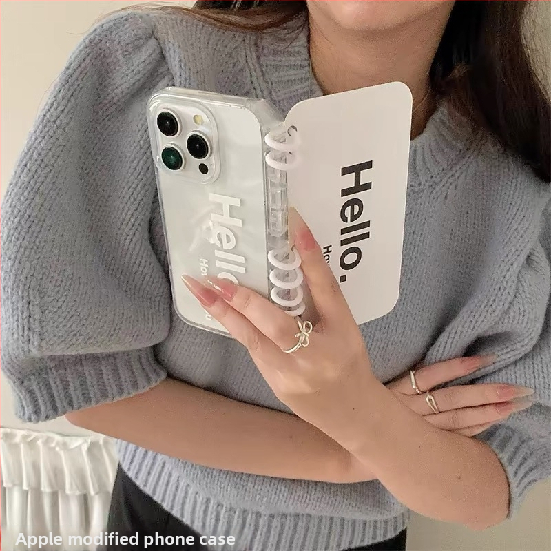 Vhodné pre mobilný telefón Apple XR až 15Pro, typ knihy, čierna, anglická verzia, puzdro na mobilný telefón Apple XR až 13Pro Ultimate Edition