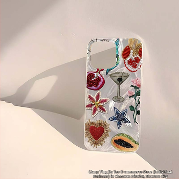 Puzdro s granátovým jablkom a čerešňami vhodné pre iPhone 11/12/13 Advanced XS a Apple 14/15/16 Promax