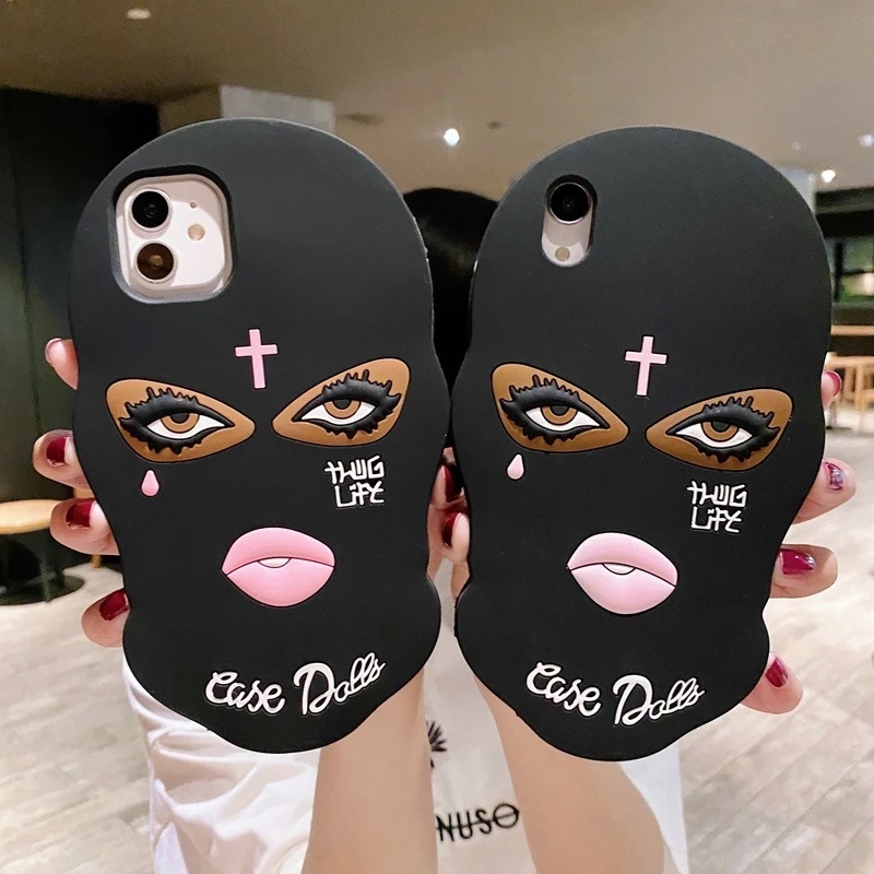 Potrivit pentru Apple Iphone 16Promax Black Widow Mask Funny Carcasă de telefon mobil 15 14 Xsmax 7 Plus