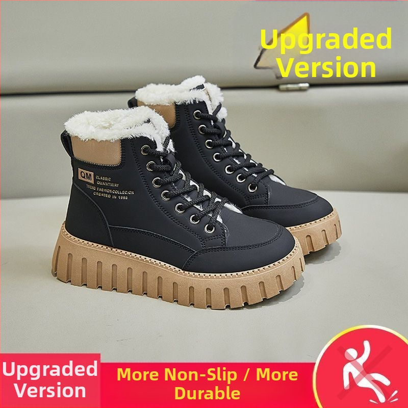 Vysoké ležérne martinské čižmy na jeseň a zimu 2025, obľúbený štýl, zvyšujúce výšku, zahustené, protišmykové, odolné voči opotrebovaniu, všestranné dámske topánky v anglickom štýle