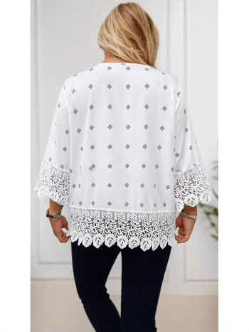 Amazon Independent Station Europska i američka prekogranična 2025 Nova ženska široka plus size majica s okruglim izrezom i printom