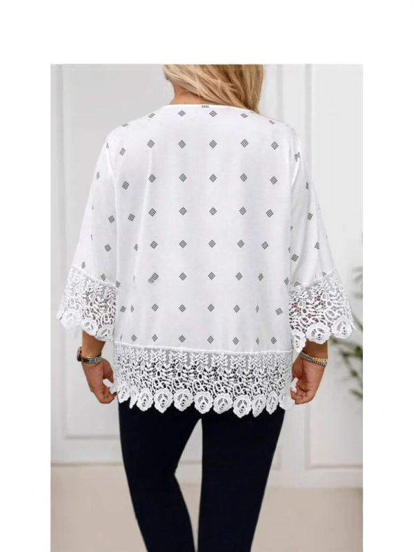 Amazon Independent Station Europska i američka prekogranična 2025 Nova ženska široka plus size majica s okruglim izrezom i printom