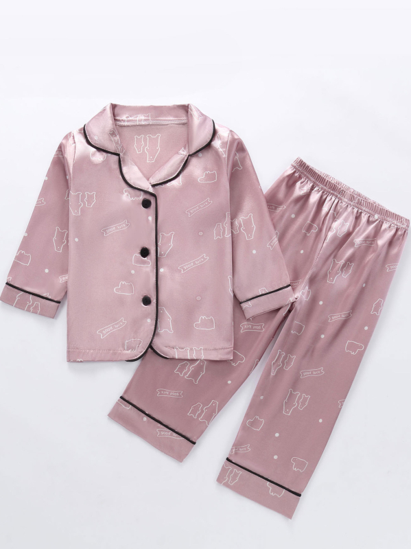 Vaikiškos pižamos, laisvalaikio drabužiai namams, animacinių filmukų raštai, pavasario ir rudens naujas ilgomis rankovėmis kelnių komplektas