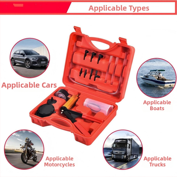 Ръководство за ремонт на спирачна течност за сини автомобили, вакуумна помпа, ръчен пистолет за засмукване, инструмент за смяна на спирачна течност, червен