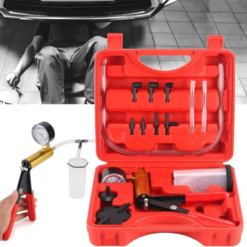 Ръководство за ремонт на спирачна течност за сини автомобили, вакуумна помпа, ръчен пистолет за засмукване, инструмент за смяна на спирачна течност, червен