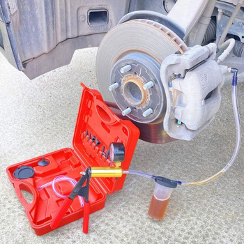 Ръководство за ремонт на спирачна течност за сини автомобили, вакуумна помпа, ръчен пистолет за засмукване, инструмент за смяна на спирачна течност, червен