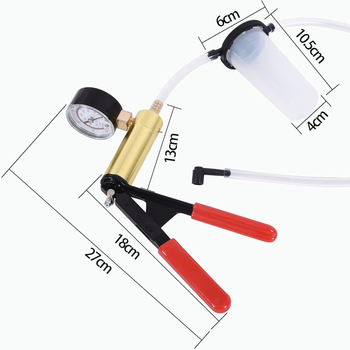 Ръководство за ремонт на спирачна течност за сини автомобили, вакуумна помпа, ръчен пистолет за засмукване, инструмент за смяна на спирачна течност, червен
