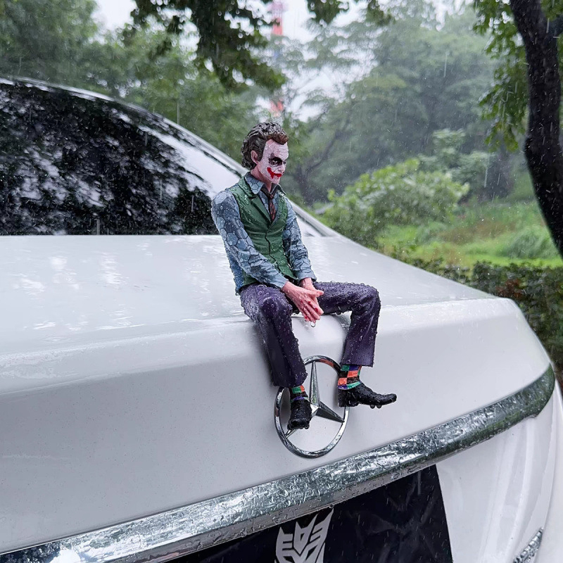 Ukrasi za auto koji sjede, klaun, ukrasi za vanjski dio automobila, stražnji ukras, privjesak, krovna lutka, model Heath Ledgera