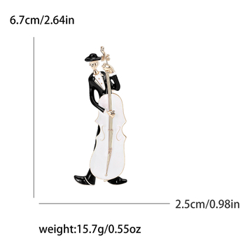 Ευρωπαϊκή και αμερικανική σταγόνα λαδιού από σμάλτο με δημιουργική φιγούρα μόδας, καρφίτσα μουσικού για τσέλο, αξεσουάρ ένδυσης, καρφίτσα για κολάρο