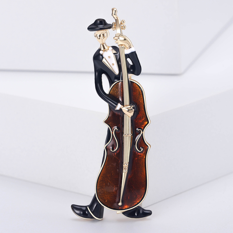 Europietiškos ir amerikietiškos emalio aliejaus lašelio kūrybinės mados figūrėlės, violončelės muzikanto sagės, visų rungtynių drabužių aksesuarai, segtukas, apykaklės segtukas