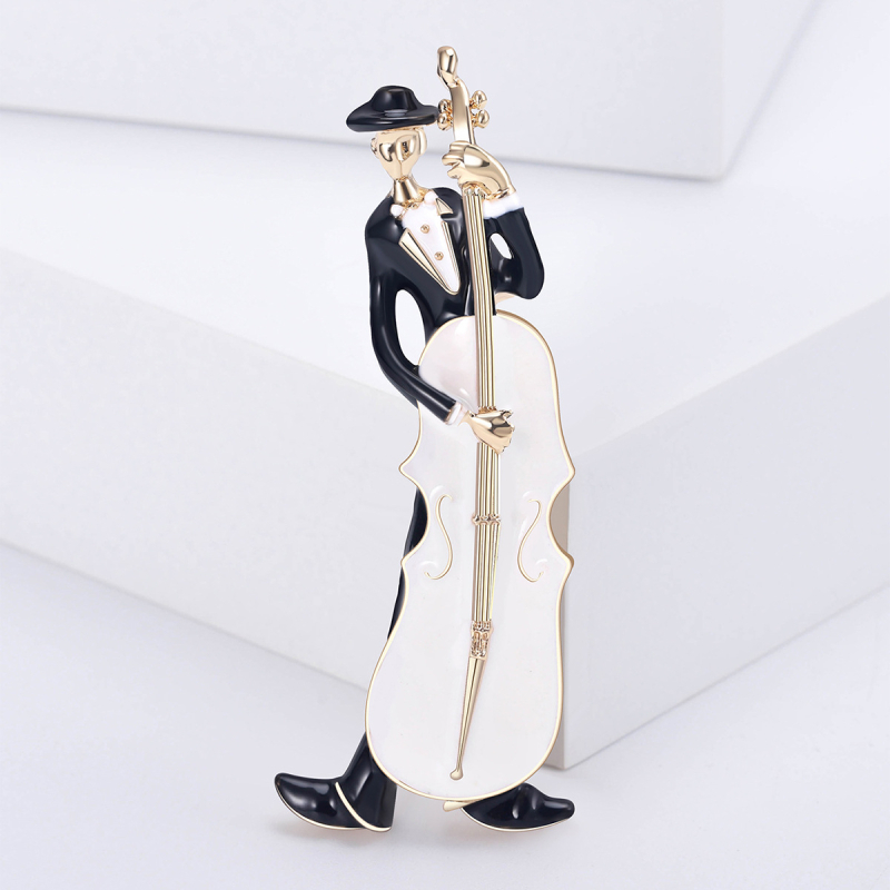 Europietiškos ir amerikietiškos emalio aliejaus lašelio kūrybinės mados figūrėlės, violončelės muzikanto sagės, visų rungtynių drabužių aksesuarai, segtukas, apykaklės segtukas