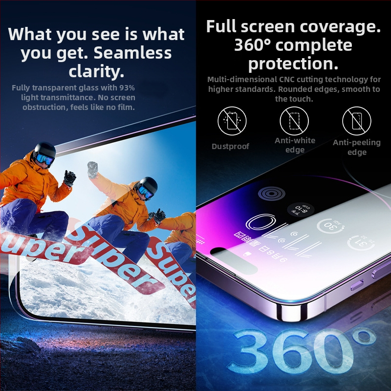 Špičková galvanicky pokovovaná tvrdená fólia Xun Glass pre Apple 17/16/15/14, ochranná fólia na telefón Promax 13 a 12/11, ochranná fólia na displej Xr