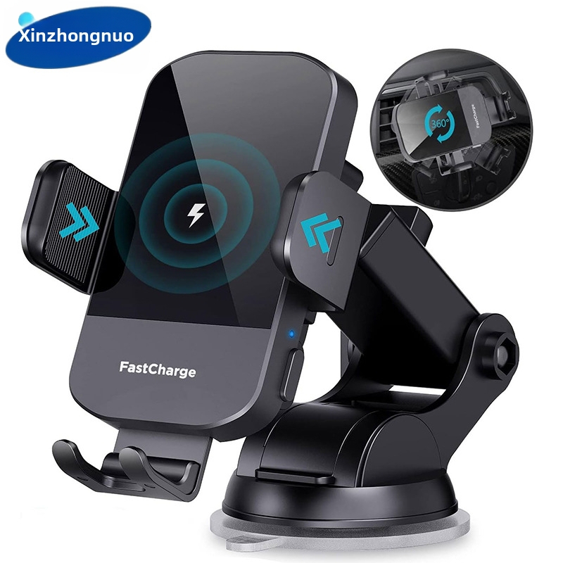 Amazoni populaarne õhuväljundiga auto juhtmevaba laadimisklamber 15W kiirlaadimisega auto mobiiltelefoni laadimise nutika anduri kronstein