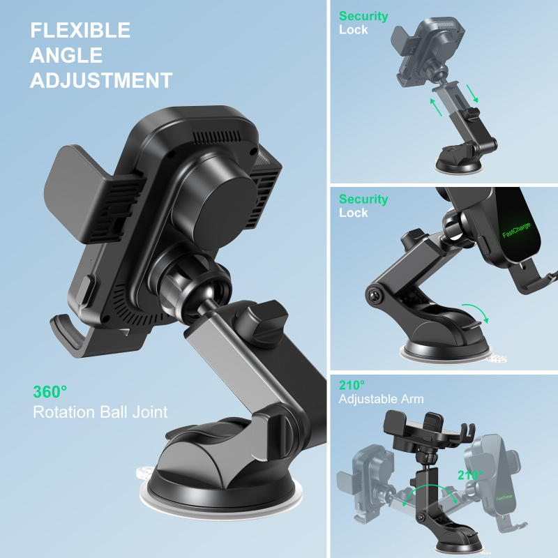 „Amazon“ populiarus oro išleidimo angos automobilio belaidis įkrovimo laikiklis 15 W greito įkrovimo automobilio mobiliojo telefono įkrovimo išmaniojo jutiklio laikiklis