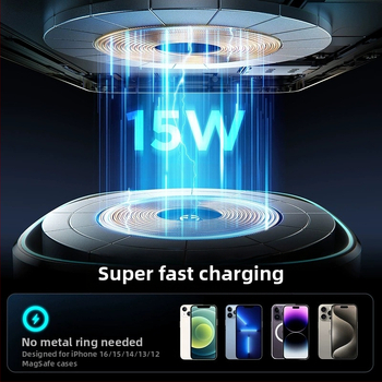 Machine Hall 15W Μαγνητική Ασύρματη Βάση Κινητού Τηλεφώνου για Αυτοκίνητο, Πρίζα Αέρα, Βάση Κινητού Τηλεφώνου Universal Charging, Διασυνοριακή