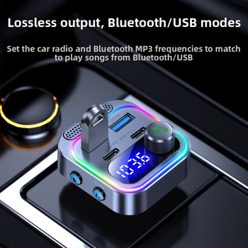 Novi automobilski Bluetooth FM player sa šarenim svjetlom atmosfere, automobilski Bluetooth MP3 player PD30W+Qc18W