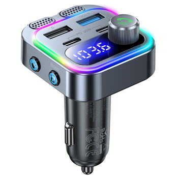 Novi automobilski Bluetooth FM player sa šarenim svjetlom atmosfere, automobilski Bluetooth MP3 player PD30W+Qc18W