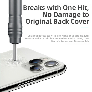 Демонтаж на заден капак, златен химикал, почистване на писалка, мобилен телефон, артефакт от удари по екрана за стъклен заден капак на камерата на Apple