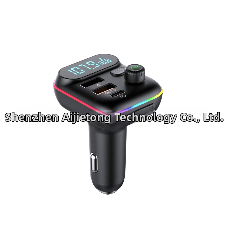 Автомобилен Bluetooth MP3 плейър FM предавател PD 18W QC3.0 бързо зареждащо зарядно устройство с цветни светлини