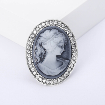 Ευρωπαϊκή και αμερικανική μόδα δημιουργική νέα ρετρό ομορφιά σειρά κεφαλής καρφίτσα κράμα διαμαντιών βασίλισσα κεφάλι πορτρέτο εξατομικευμένη καρφίτσα