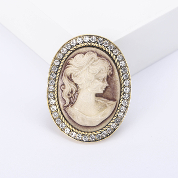 Ευρωπαϊκή και αμερικανική μόδα δημιουργική νέα ρετρό ομορφιά σειρά κεφαλής καρφίτσα κράμα διαμαντιών βασίλισσα κεφάλι πορτρέτο εξατομικευμένη καρφίτσα