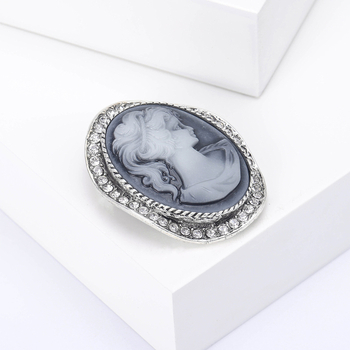 Ευρωπαϊκή και αμερικανική μόδα δημιουργική νέα ρετρό ομορφιά σειρά κεφαλής καρφίτσα κράμα διαμαντιών βασίλισσα κεφάλι πορτρέτο εξατομικευμένη καρφίτσα