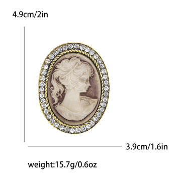 Ευρωπαϊκή και αμερικανική μόδα δημιουργική νέα ρετρό ομορφιά σειρά κεφαλής καρφίτσα κράμα διαμαντιών βασίλισσα κεφάλι πορτρέτο εξατομικευμένη καρφίτσα