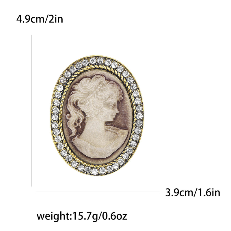 Europietiškos ir amerikietiškos mados kūrybinga nauja retro grožio galvos serijos sagė, lydinio deimantinė karalienės galvos portreto personalizuota sagė