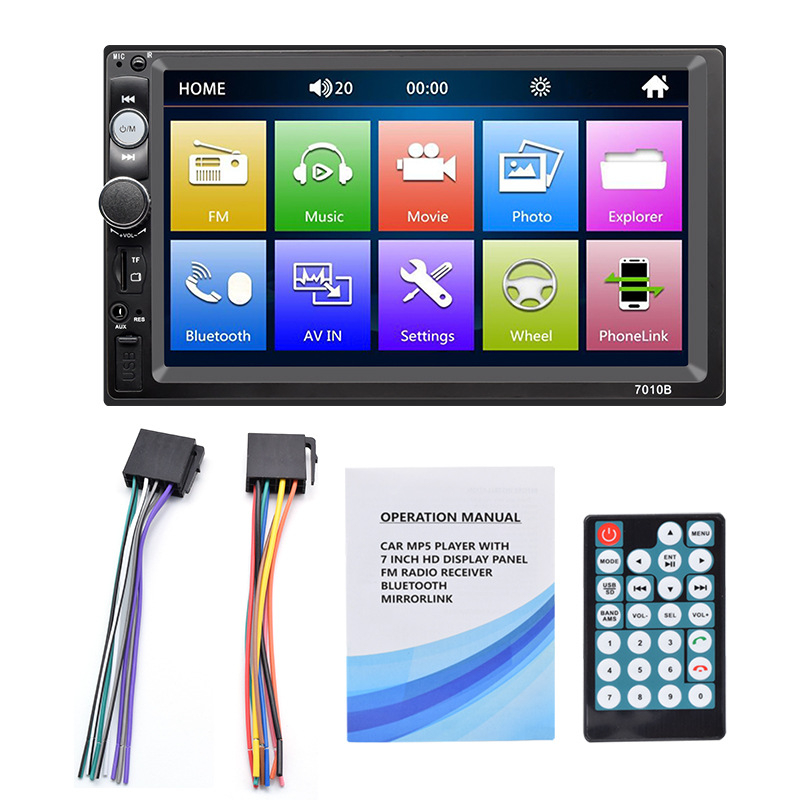 7 collu liela ekrāna automašīnas MP5 atskaņotājs USB spraudņa karte automašīnas radio MP3 Bluetooth brīvroku atpakaļgaitas sistēma 7010B