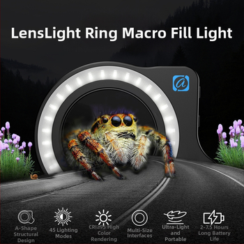 APEXEL мобилен телефон макро светлина за запълване красота нокти зеница снимка бижута идентификация запълваща светлина 37-52 мм резбова връзка