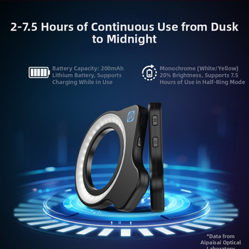 APEXEL мобилен телефон макро светлина за запълване красота нокти зеница снимка бижута идентификация запълваща светлина 37-52 мм резбова връзка