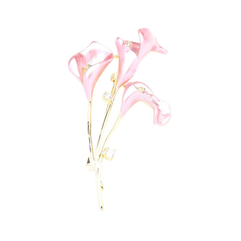 Sun Cloud Απλό και Κομψό Απλό Μπλε Πούδρα Calla Drop Oil Λουλούδι Καρφίτσα από Αληθινό Χρυσό με Ηλεκτρολυτική Επιμετάλλωση Υπερβολική Καρφίτσα Μπουκέτου για Γυναίκες