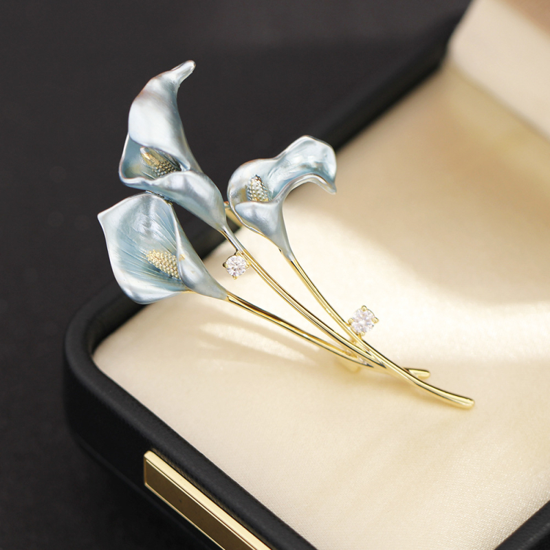 Saulės debesis Paprasta ir elegantiška paprasta mėlyna pudra Kalijos lašas Aliejinė gėlė Sagė Tikras auksas Galvanizuota Perdėta puokštė Smeigtukai Moterims