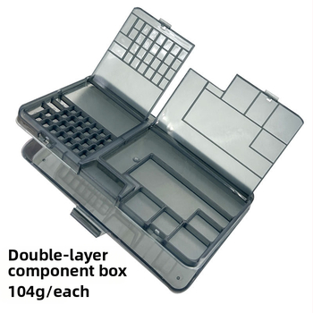 Mobiliųjų telefonų remonto darbalaukio dvigubo sluoksnio komponentų laikymo dėžutė skaitmeniniams komponentams varžtų priedai įrankių organizavimas „pasidaryk pats“ daiktų laikymas