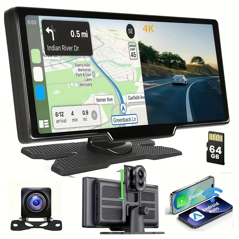 2025. gada jaunais produkts 10.26 bezvadu CarPlay gaismas sensoru automašīnas wifi navigācijas GPS automašīnas ADS braukšanas ierakstītājs