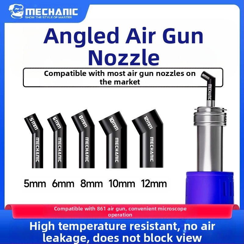 Hooldusmees kaldus suuga kuumaõhupüstoli otsik õhupüstoli otsik mikroskoobi spetsiaalne õhupüstoli otsik, mis sobib mitmesuguste õhupüstolite paigaldamiseks