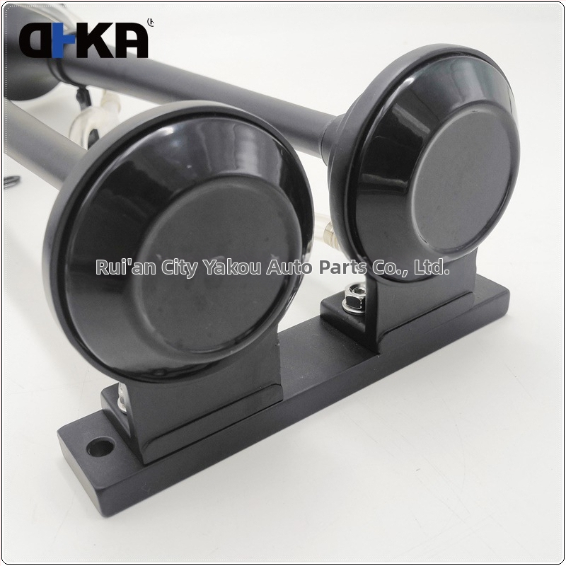 DHKA Aaguan-as048bu spot 12V двутръбна електрическа помпа клаксон черен хромиран клаксон за камион