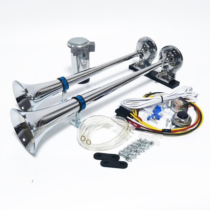 DHKA Aaguan-as048bu spot 12V двутръбна електрическа помпа клаксон черен хромиран клаксон за камион